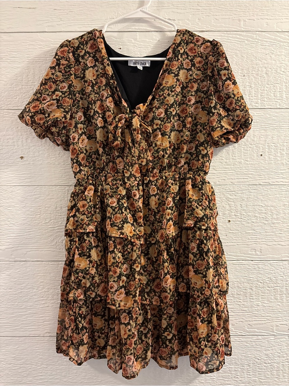 Mini Floral Tie-Front Dress